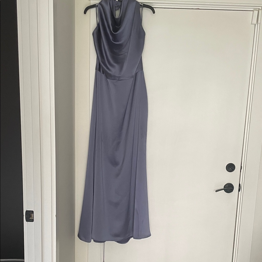 Amsale Sleeveless Charcoal Maxi Dress
